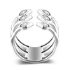 JURE 925 Sterlingsilber-Ring Zirkonia Shinning Hochzeit Verlobungsring Vorschlag Braut Halo Ersatz