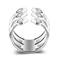 JURE 925 Sterlingsilber-Ring Zirkonia Shinning Hochzeit Verlobungsring Vorschlag Braut Halo Ersatz
