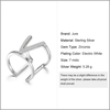 JURE 925 Sterlingsilber-Ring Zirkonia V-förmigen Hochzeit Verlobungsring Vorschlag Braut Halo Ersatz