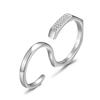 JURE 925 Sterlingsilber-Ring Zirkonia Verlobungsring Multi-Finger-Ring Vorschlag Braut Halo Ersatz