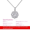 JURE Modische S925 Sterlingsilber-Anhänger Drehbare Zirkonia Sparkle Anhänger Blume-förmige Halskette 18 Zoll