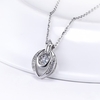 JURE Modische S925 Sterlingsilber-Anhänger Drehbare Zirkonia Sparkle Anhänger Halskette 18 Zoll