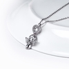 JURE Modische S925 Sterlingsilber-Anhänger Drehbare Zirkonia Sparkle Anhänger Halskette 18 Zoll