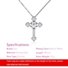 JURE Modische S925 Sterlingsilber-Anhänger Drehbare Zirkonia Sparkle Anhänger Halskette Kreuz-förmige 18 Zoll