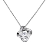 JURE Modische S925 Sterlingsilber-Anhänger Drehbare Zirkonia Sparkle Anhänger Rose-förmige Halskette 18 Zoll