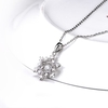 JURE Modische S925 Sterlingsilber-Anhänger Drehbare Zirkonia Sparkle Anhänger Snowflake-förmige Halskette 18 Zoll