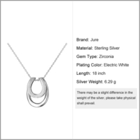 JURE S925 feste Sterlingsilber-Halskette Shinning Anhänger Die One-Schmuck Zirkonia 18 Zoll
