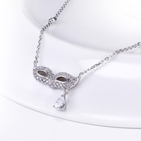 JURE S925 feste Sterlingsilber-Ketten-Halskette Die One-Schmuck Zirkonia 18 Zoll