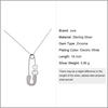 JURE S925 feste Sterlingsilber-Ketten-Halskette Pin-förmigen Die One Schmuck mit zwei Perlen Zirkonia 18 Zoll