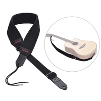 Justierbarer verdickter Gitarren-Schultergurt Schwarzer weicher Neopren-Gurt für akustische Folk-klassische E-Gitarren Bass