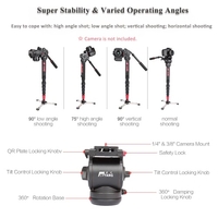 JY0506 Professionelle Aluminiumlegierung Einbeinstativ mit Fluid-Kopf für ILDC DSLR Kamera Camcorder DV Pocket Kamera Max Belastbarkeit 4kg