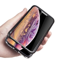 Magneto magnetischer Adsorptionskasten Klares gehärtetes Glas Rot Klare i-Phone XS