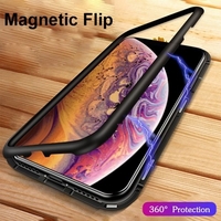 Magneto magnetischer Adsorptionskasten Klares gehärtetes Glas Schwarz i-phone XS max
