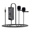 MAMEN KM-D2 Pro Lavalier-Mikrofon zum Aufstecken mit omnidirektionalem 3, 5-mm-Dual-Mics-Stecker mit 6, 35-mm-Audioadapter Typ-C-Datenleitung