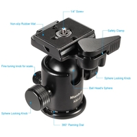 Manbily KM-0 Profikamera Ball Head Kopf Panorama Stativkopf verschiebbare Schiene Kopf Aluminium Alloy Max-Tragkraft 15kg