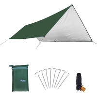 Markise Wasserdichter Tarp-Zelt-Schatten mit Stangen-klappbarem Camping-Überdachung Ultraleichter Strand-Sonnenschutz für Camping,  Wandern und Überlebensschutz