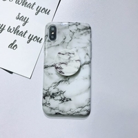 Marmor gemalter weicher TPU Fall für Iphone mit dem ausdehnenden Stand-Halter Smartphone Protektive Rückseite