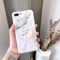 Marmor gemalter weicher TPU Fall für Iphone mit dem ausdehnenden Stand-Halter Smartphone Protektive Rückseite