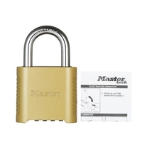 Master Lock Kombinations-Passwortschloss Hochleistungs-Außenschloss Warehouse Factory Gate Passwort Vorhängeschloss Messing-Finish 875D