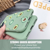 Matcha Green Phonecase Stoßfeste TPU-Rückabdeckung mit niedlicher Avocado-Design-Ganzkörper-Anti-Rutsch-Schutzhülle für Huawei / Oppo / Vivo / iPhone (für iPhone 6P / 6SPLUS,  5, 5 Zoll)