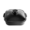 Maxsun Aluminiumguss-Grillpfanne mit quadratischer Grillplatte mit Glasdeckel Antihaft-Steakpfanne zum Grillen von Speck / Steak / Fleisch und mehr