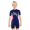 Mädchen Kurzer Neoprenanzug Einteiliger Shorty Diving Badeanzug mit Reißverschluss Schnelltrocknender Kurzarm-Surfanzug für Wassersport