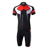 Männer atmungsaktiv schnell trocken komfortable Kurzarmtrikot + gepolsterte Shorts Radfahren Kleidung gesetzt Reiten Sportswear