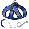 Pet Harness Vest Type Dog Leash Reflective Breathable with Easy Control Handle Solid Color Wrap Around Edge