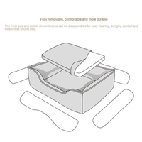 PETKIT Hundebett mit abnehmbarem waschbarem Bezug / rutschfestem Boden / Memory Foam Weiches Hundekatzenbett Atmungsaktive Haustierbettmatratze mit Doppelseite Ideal für Hunde / Katzen während der ganzen Saison