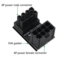 PH38B ATX 8Pin Buchse auf 8Pin Stecker 180 Grad Winkeladapter für Desktops Grafikkarte