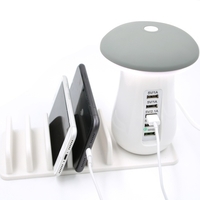 Pilz LED Schreibtischlampe Schnellladegerät 3.0-5 Port USB Schnellladegerät Dock Standhalter