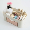 Platzsparend Desktop-kosmetische Make-up Aufbewahrungsfach Typ Box 6 Gitter Pinsel Lippenstift Halter Rosa