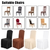 Plissee Solid Color gekräuselten dehnbare herausnehmbar,  waschbar Startseite Esszimmerstuhl Abdeckung Spandex Sitze Husse für Hochzeit Hotel Dining Room