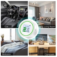 PM2.5 Tester Luftqualitätsdetektor Handflächengroßer Luftqualitätsprüfer Hochgenauer Luftqualitätsmonitor für PM2.5 & TVOC & AQI & PM mit Licht- und Tonerinnerung