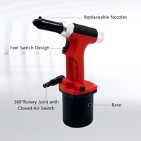 Pneumatische Nietpistole Professioneller Luftnietmaschine mit 3/32 Zoll 1/8 Zoll 5/32 Zoll 3/16 Zoll Nietmuttern für Metall Automotive Aluminiumlegierung Windows Rot