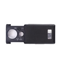 Pocket LED Vergrößerungsglas Schmuck Lupe Mikroskop 30X 60X Portable Slide Out Lupe UV Licht Tweeze