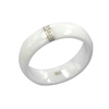 Polierte Nano-Keramik-Dome Ring mit S925 Sterlingsilber & CZ Diamant eingebettet weiß Gold galvanisch Größe 6 7 8 6mm Breite