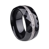 Polierte Nano-Keramik-Dome Ring mit S925 Sterlingsilber & CZ Diamant eingebettet weiß Gold galvanisch Größe 6 7 8 8mm breit