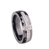 Polierte Nano Keramik Kreuz Ring mit S925 Sterlingsilber & CZ Diamant eingebettet weiß Gold galvanisch Größe 6 7 8 6mm Breite