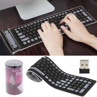 Portable Silikon 2, 4 G Wireless waschbar Tastatur für PC Tablet Laptop Computer am besten für Geschäftsreisen