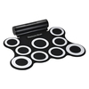 Portable Stereo Digital Elektronische Roll Up Drum Kit 9 Silikon Drum Pads Eingebaute Doppel 3W Lautsprecher USB Angetrieben mit Drumsticks Fußpedale 3, 5mm Audio Kabel für Praxis Anfänger Kinder