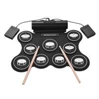 Portable Stereo Digital Elektronische Roll Up Drum Kit 9 Silikon Drum Pads Unterstützung MIDI Funktion Eingebaute Lautsprecher USB Powered für Anfänger Kinder