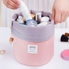 Portable Travel Barrel Tragetasche Große Kosmetiktaschen Make-up Kulturbeutel Aufbewahrungstasche mit Kordelzug Taschen Rosa