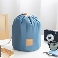 Portable Travel Barrel Tragetasche Große Kosmetiktaschen Make-up Kulturbeutel Aufbewahrungstasche mit Kordelzug Taschen Rosa