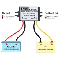 Portabler DC / DC-Wandlerregler 12V / 24V Step Down To 5V 3A 15W Energiesparender Transformator Wasserdichter Wandler