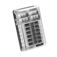 Positive und negative Anoden Sicherungsblock Box Transparente Abdeckung Sicherungshalter mit LED-Anzeigeleuchte für Auto Marine Boot runderneuert Verwendung 6-fach 12-fach optional