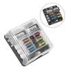 Positive und negative Anoden Sicherungsblock Box Transparente Abdeckung Sicherungshalter mit LED-Anzeigeleuchte für Auto Marine Boot runderneuert Verwendung 6-fach 12-fach optional