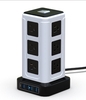 Power Strip Tower,  12 Steckdosen3250W Überspannungsschutz mit 4 USB C und 3M Stromkabel, 13A