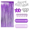 Premium-Qualität 37pcs / Ballons Set Indoor & Outdoor Lila Birthay Partydekorationen, Silber und Lila Folienstern Geburtstagsballons Latexballon Alles Gute zum Geburtstagsbanner für Frau Ehemann Freunde Kindergeburtstagsfeier