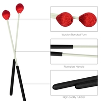 Primäre Marimba-Stockschlägel Xylophon Glockensplel-Schlägel mit Glasfasergriff Schlaginstrument Zubehör für Profis Amateure 1 Paar Blau